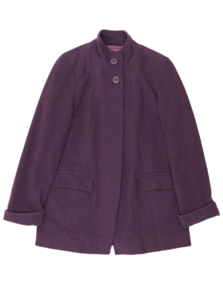 Marks & Spencer Womens Oversized Overcoat UK 10 Small Purple New Wool