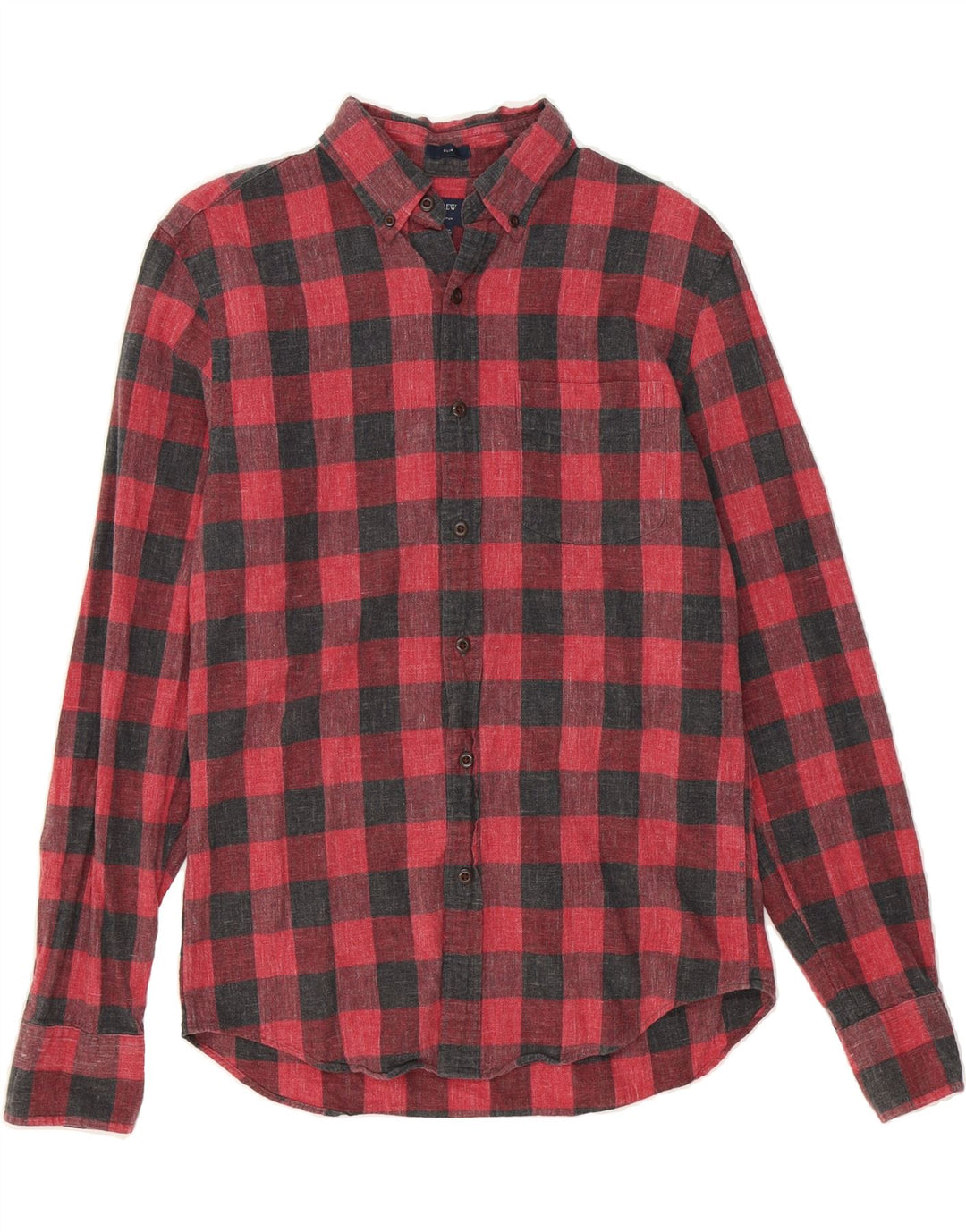 J. CREW Mens Slim Flannel Shirt Small Red Check Cotton Vintage J. Crew and Second-Hand J. Crew from Messina Hembry 
