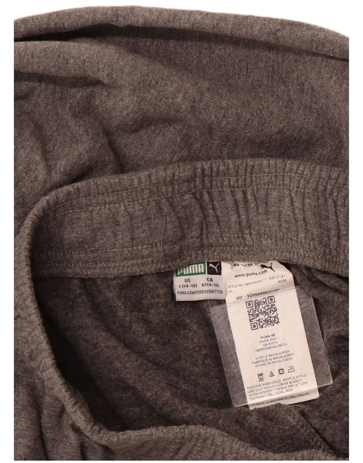 PUMA Girls Graphic Tracksuit Trousers Joggers 14-15 Years Large  Grey