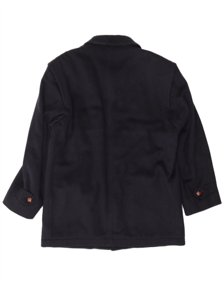 Lebole Mens Overcoat UK 14 Large Navy Blue Wool