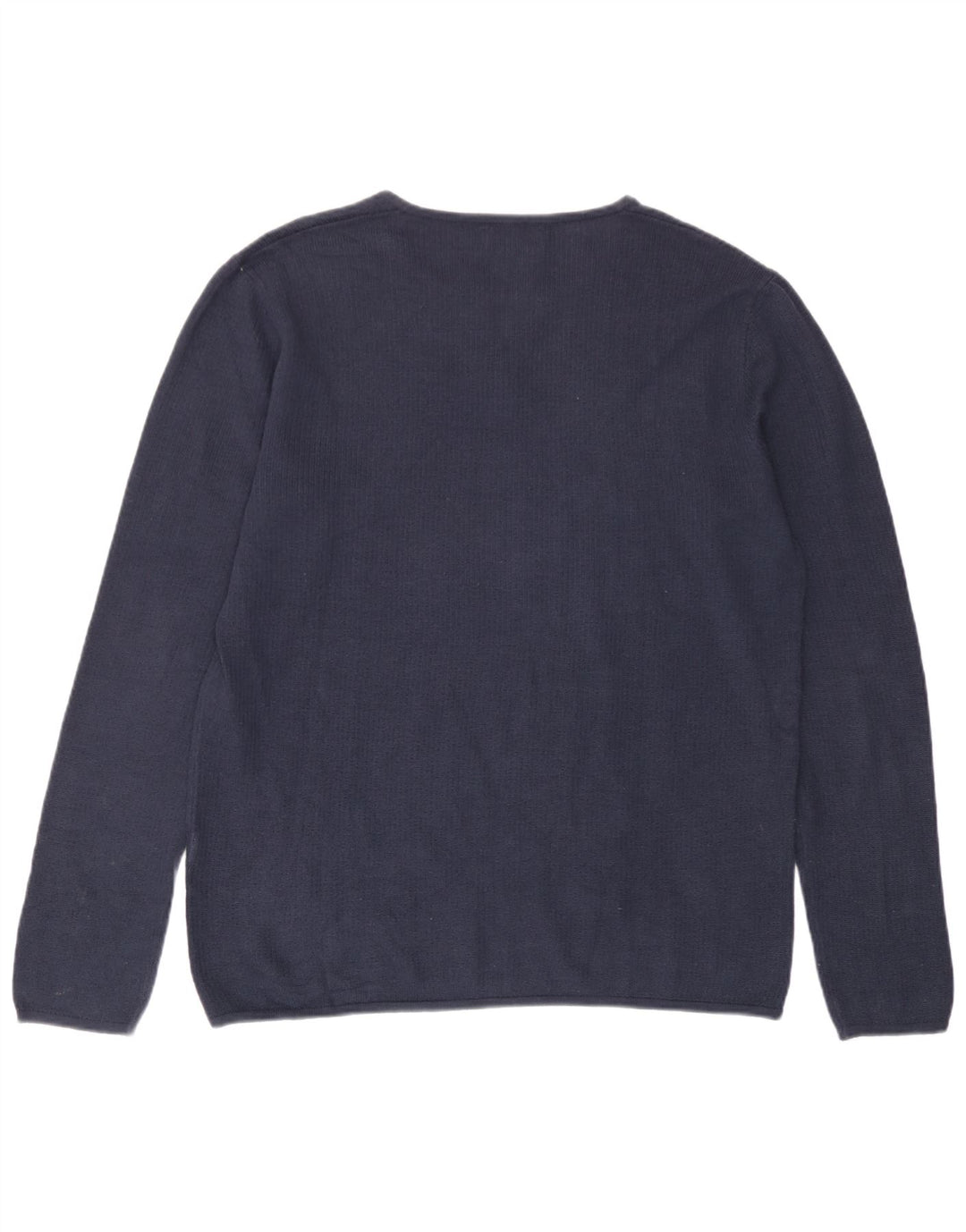 Zara Mens Button Neck Jumper Sweater XL Navy Blue