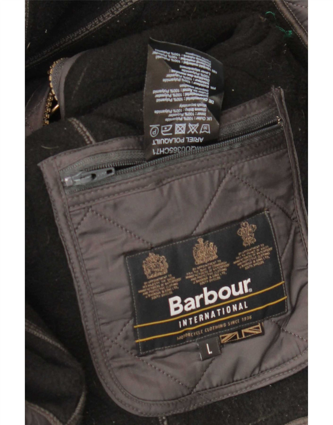 Barbour Mens Quilted Jacket UK 40 Large Grey Polyamide