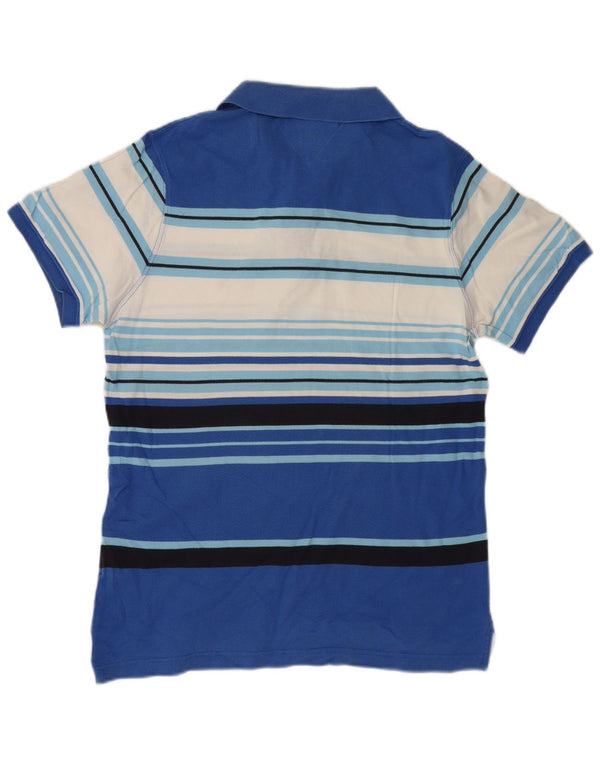 Tommy Hilfiger Mens Slim Fit Polo Shirt XL Blue Striped Cotton