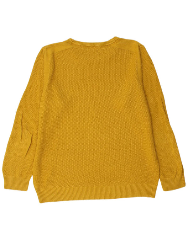 Mistral Mens Crew Neck Jumper Sweater Large Yellow Cotton