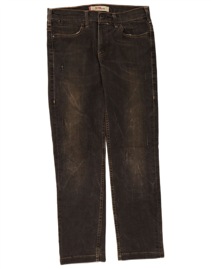 Levi's Womens 519 Slim Jeans W32 L28 Black Cotton