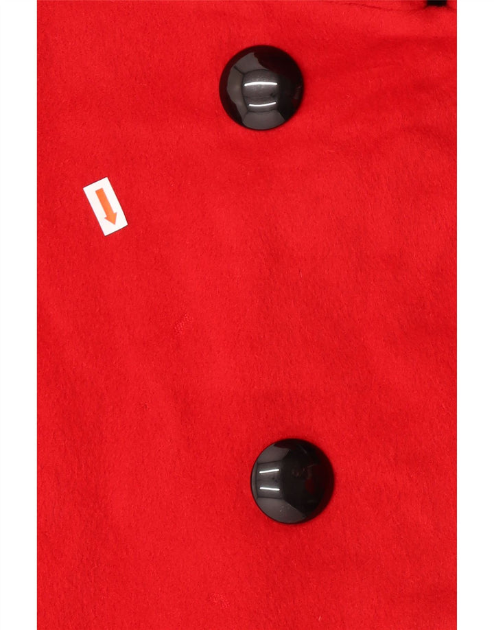 Jaeger Womens Oversized Double Breasted Coat UK 14 Large  Red Angora