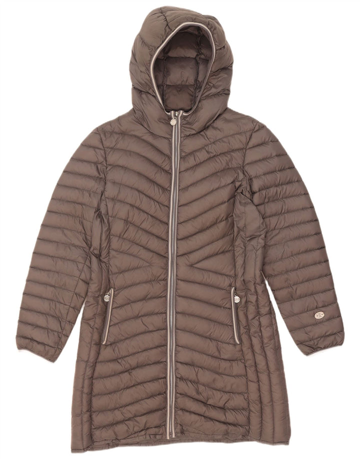 Champion Womens Hooded Padded Coat IT 46 Large Grey Polyamide