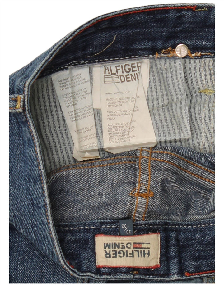 TOMMY HILFIGER Mens Distressed Straight Jeans W30 L32 Blue Cotton
