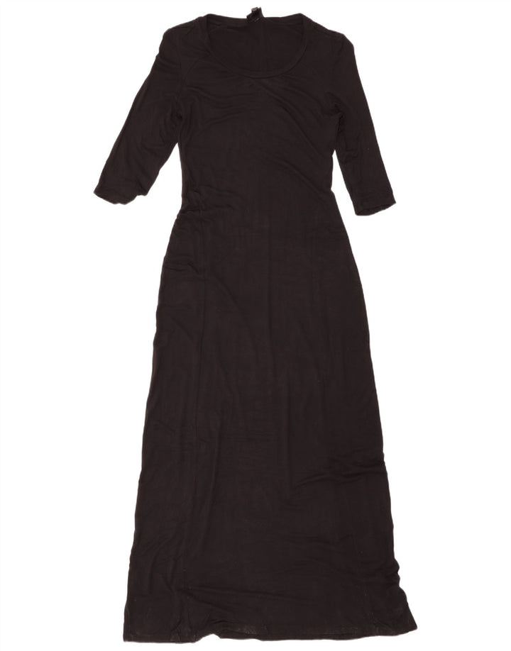 MOSSIMO Womens 3/4 Sleeve Maxi Dress UK 6 XS Black Rayon