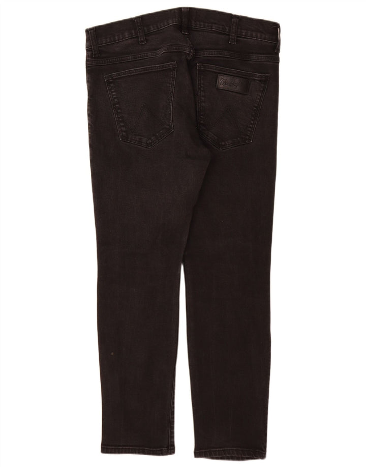 WRANGLER Mens Larston Slim Jeans W34 L28 Black Cotton