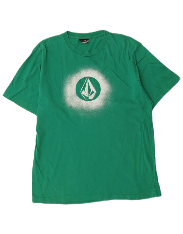 Volcom Mens Graphic T-Shirt Top Large Green Cotton