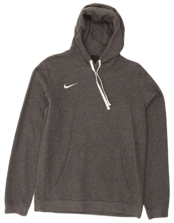 NIKE Mens Hoodie Jumper Medium Grey Cotton