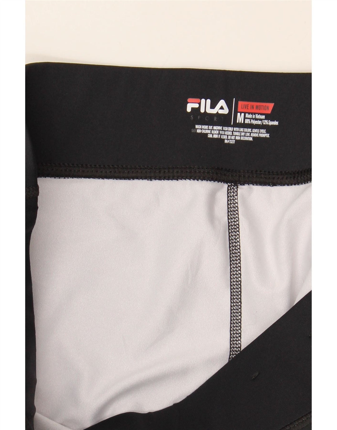 FILA Womens Bermuda Sport Shorts UK 14 Medium Black Tie Dye Polyester Vintage Fila and Second-Hand Fila from Messina Hembry 