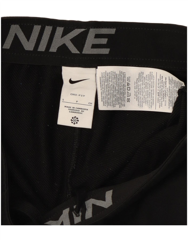 NIKE Mens Dri Fit Tracksuit Trousers Joggers Small Black Cotton