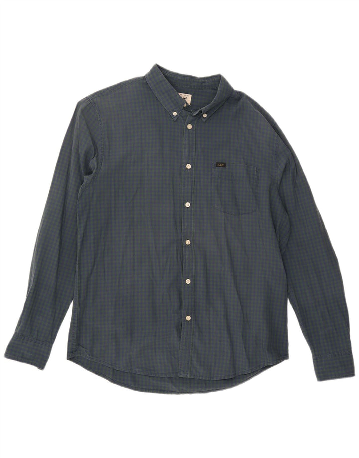 Lee Mens Checked  Classic Fit Shirt XL Green Gingham