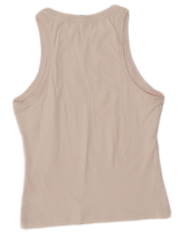 CALVIN KLEIN JEANS Womens Crop Graphic Vest Top UK 6 XS White