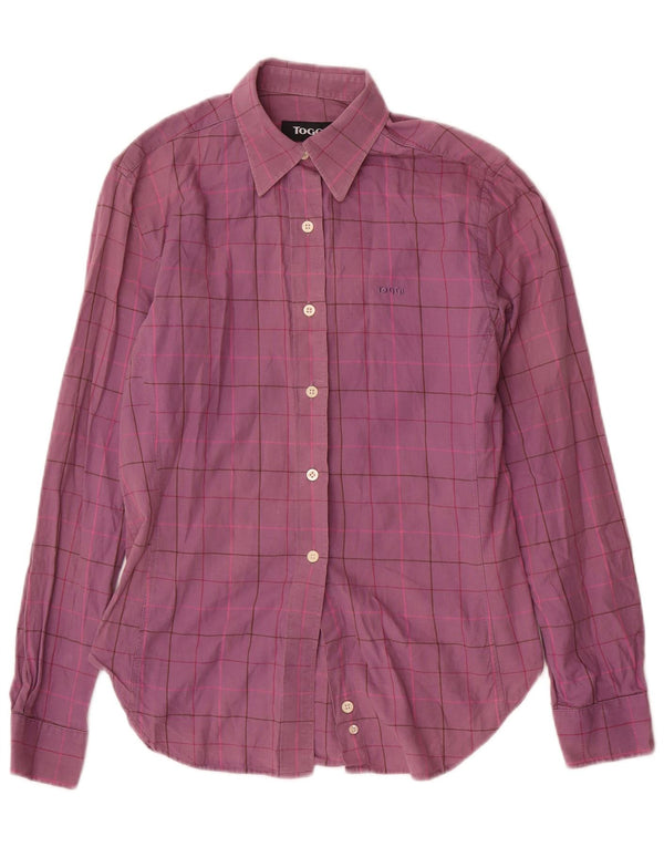Toggi Womens Shirt UK 12 Medium Purple Check Cotton