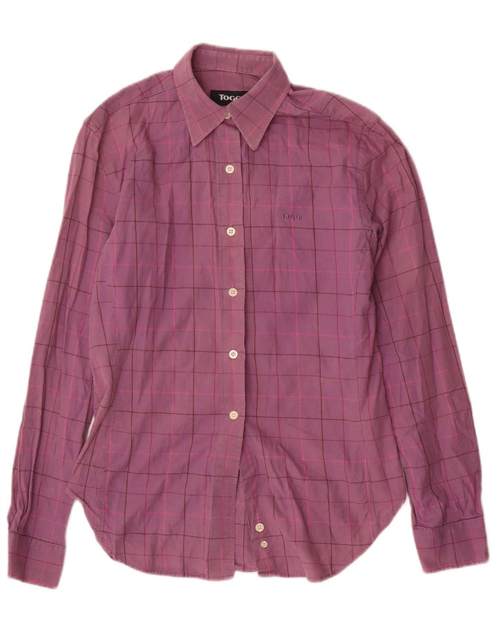 Toggi Womens Shirt UK 12 Medium Purple Check Cotton