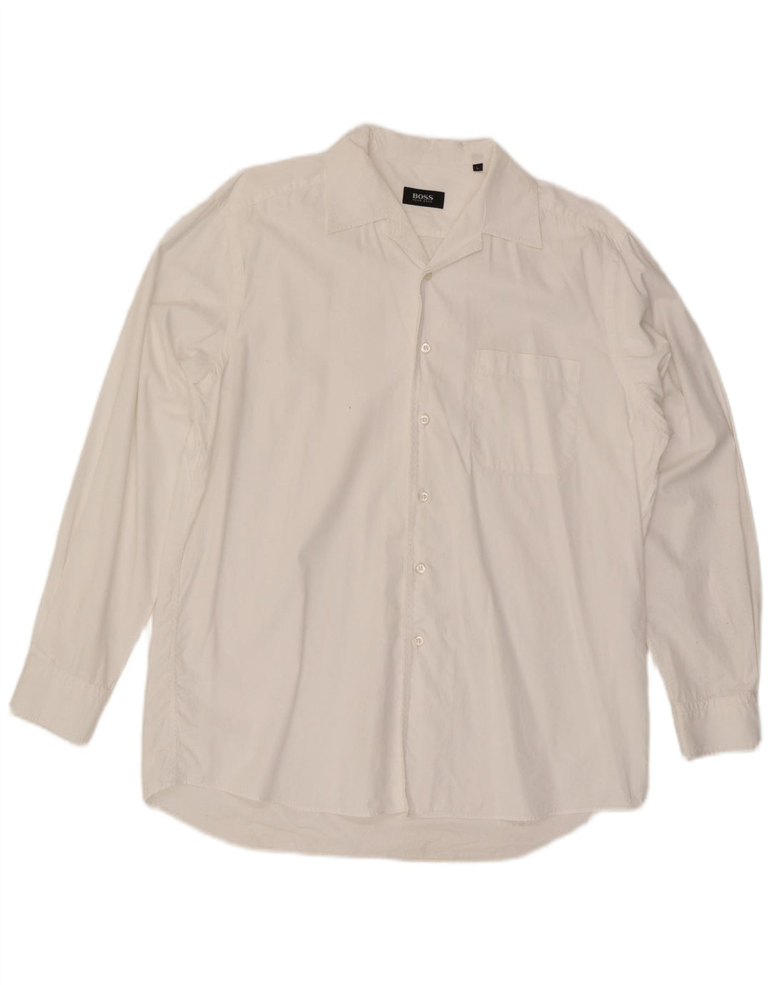 Hugo Boss Mens Shirt Large White Cotton