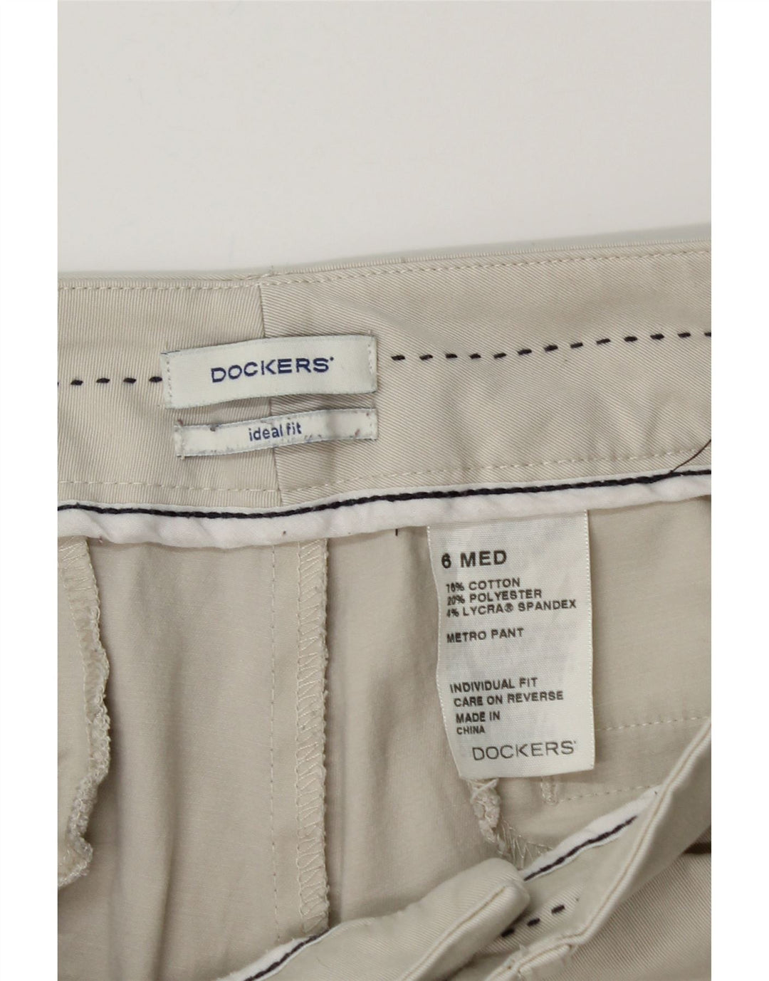 DOCKERS Womens Ideal Fit Casual Trousers US 6 Medium W28 L30 Beige