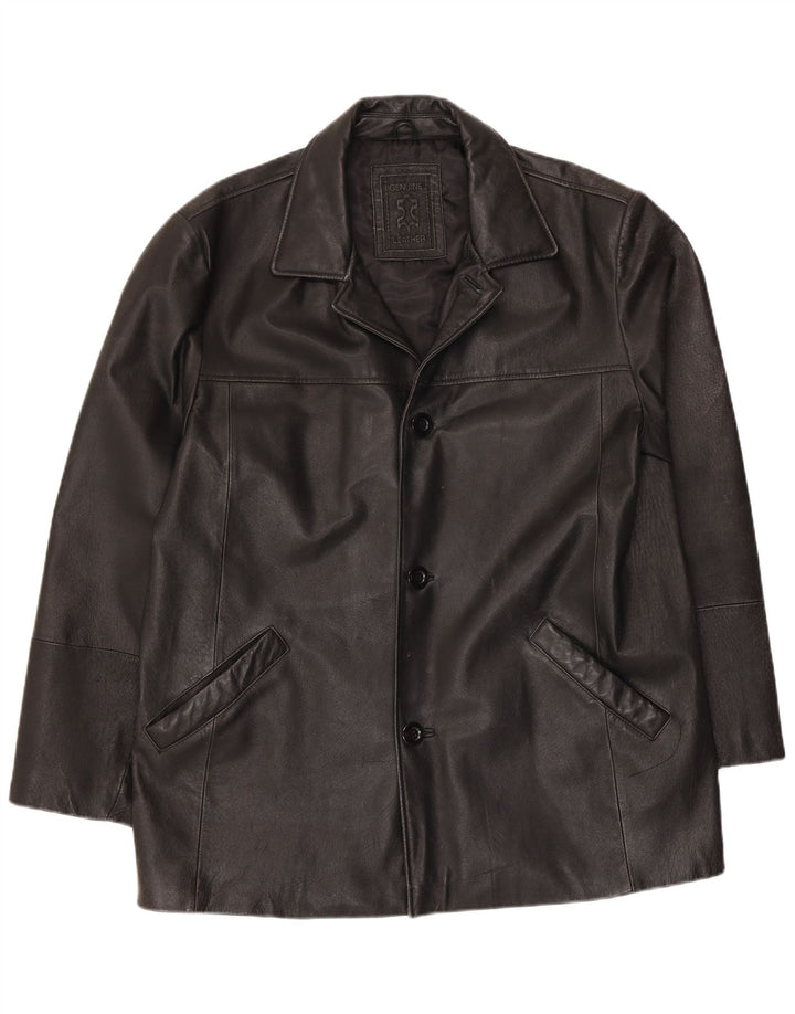 Vintage Mens Leather Jacket UK 40 Large Black Leather