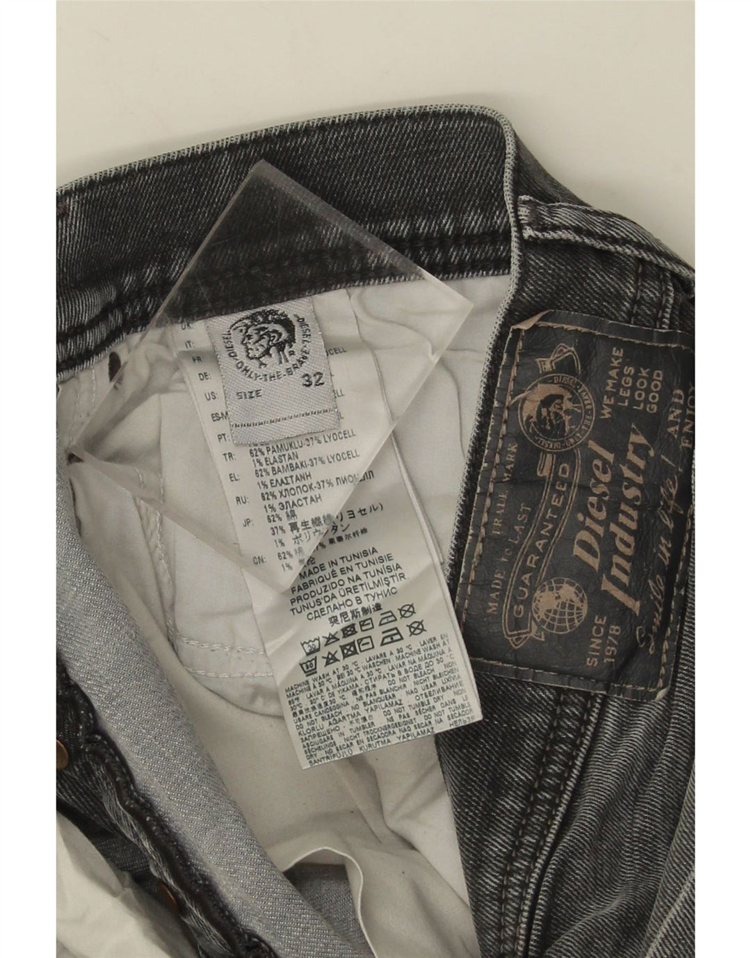 Diesel Mens Slim Jeans W32 L32 Grey Cotton