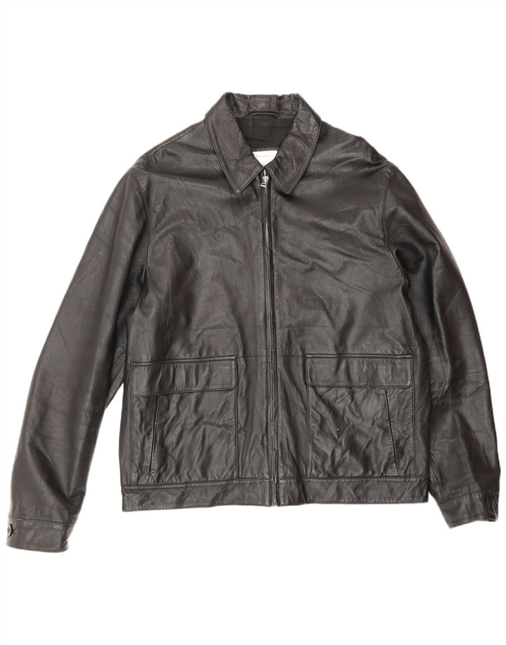 Conbipel Mens Leather Jacket IT 54 XL Black Leather