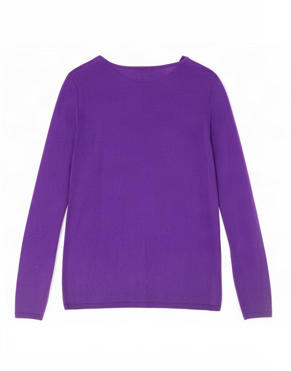 Jigsaw Womens Boat Neck Jumper Sweater UK 12 Medium Purple Silk