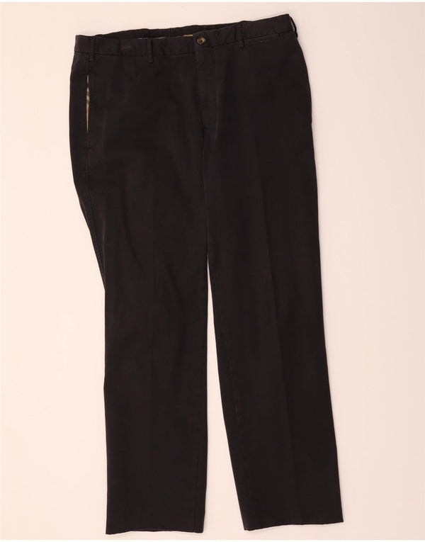 Burberry Mens Straight Chino Trousers IT 52 XL W36 L31 Navy Blue Cotton