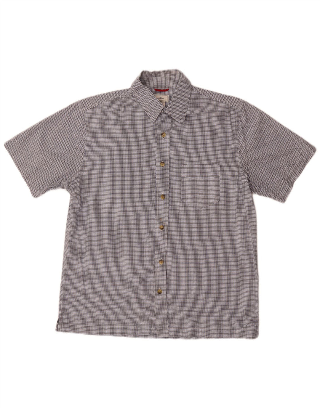 DOCKERS Mens Short Sleeve Shirt Medium Blue Check Cotton