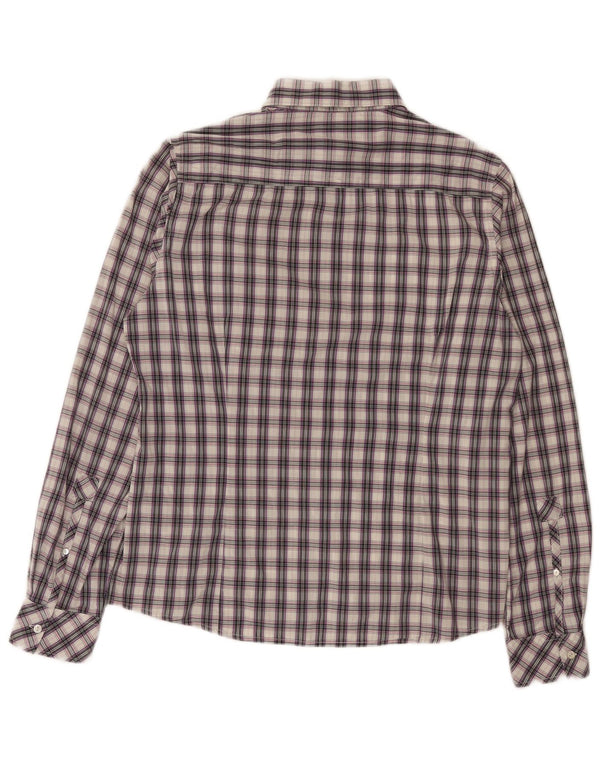 La Martina Womens Shirt Size 5 Large Purple Check Cotton
