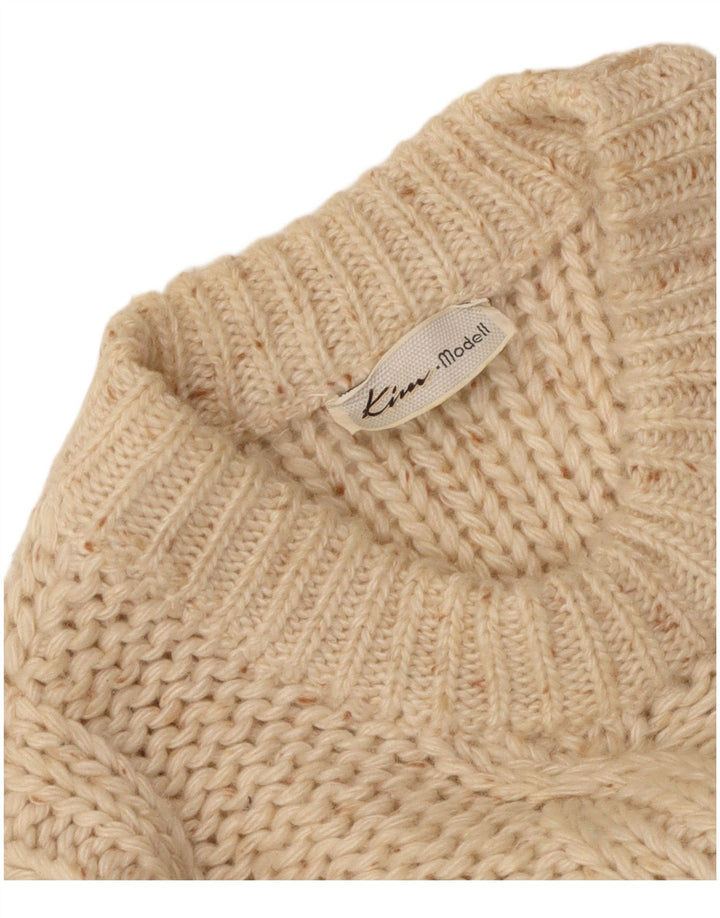 VINTAGE Womens Crew Neck Jumper Sweater UK 16 Large Off White