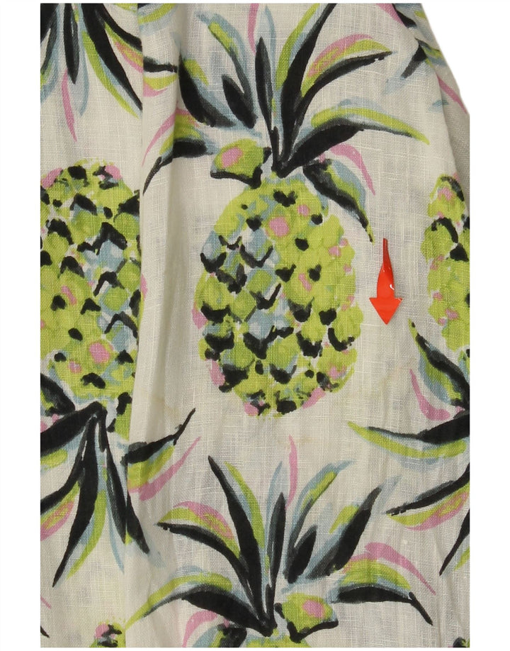 BODEN Womens Oversized Longline Abstract Pattern Shirt UK 8 Small Green