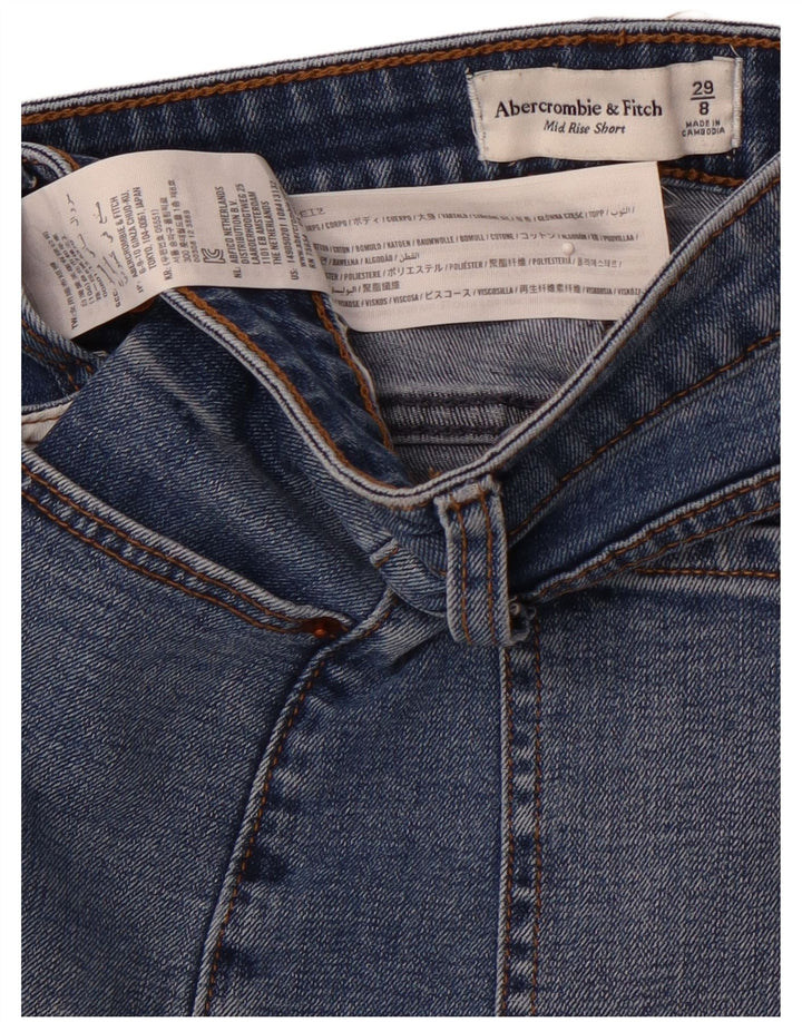 ABERCROMBIE & FITCH Womens Mid Rise Denim Shorts US 8 Medium W29 Blue