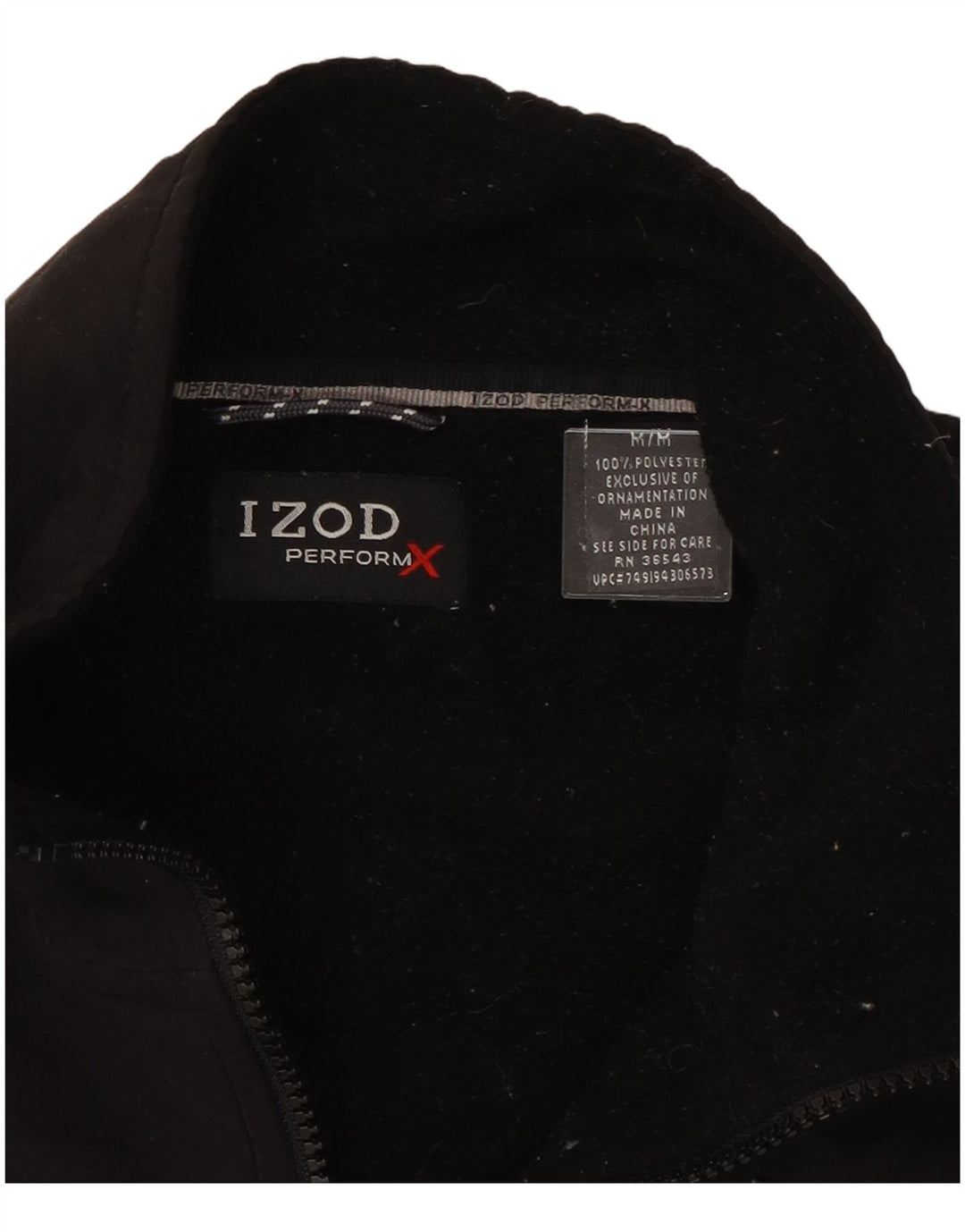 IZOD Mens Fleece Jacket UK 38 Medium Black Polyester
