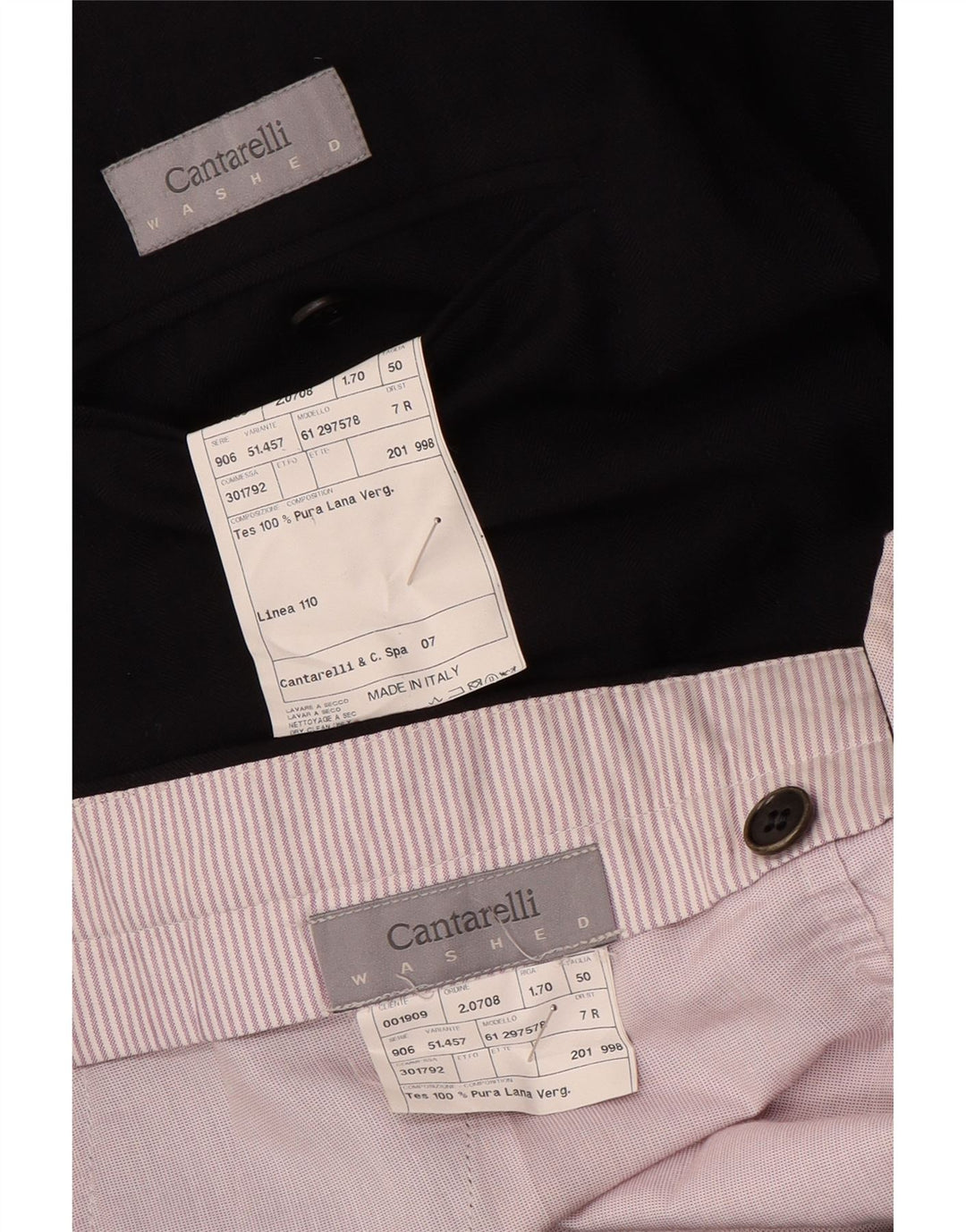 CANTARELLI Mens Double Breasted 2 Piece Suit IT 50 Large W34 L31 Navy Blue