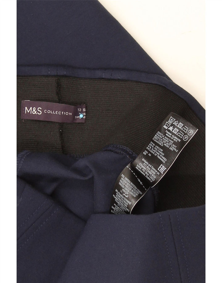 Marks & Spencer Womens Crop Leggings UK 12 Medium Navy Blue Viscose