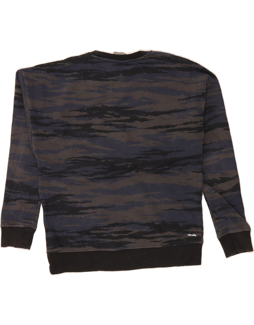 ADIDAS Womens Oversized Sweatshirt Jumper UK 8/10 Small Navy Blue Vintage Adidas and Second-Hand Adidas from Messina Hembry 
