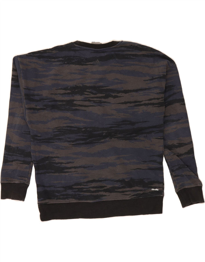 ADIDAS Womens Oversized Sweatshirt Jumper UK 8/10 Small Navy Blue Vintage Adidas and Second-Hand Adidas from Messina Hembry 