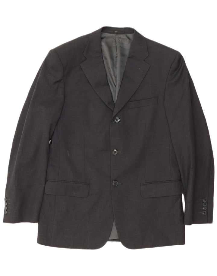 Valentino Mens 3 Button Blazer Jacket IT 48 Medium Grey Wool