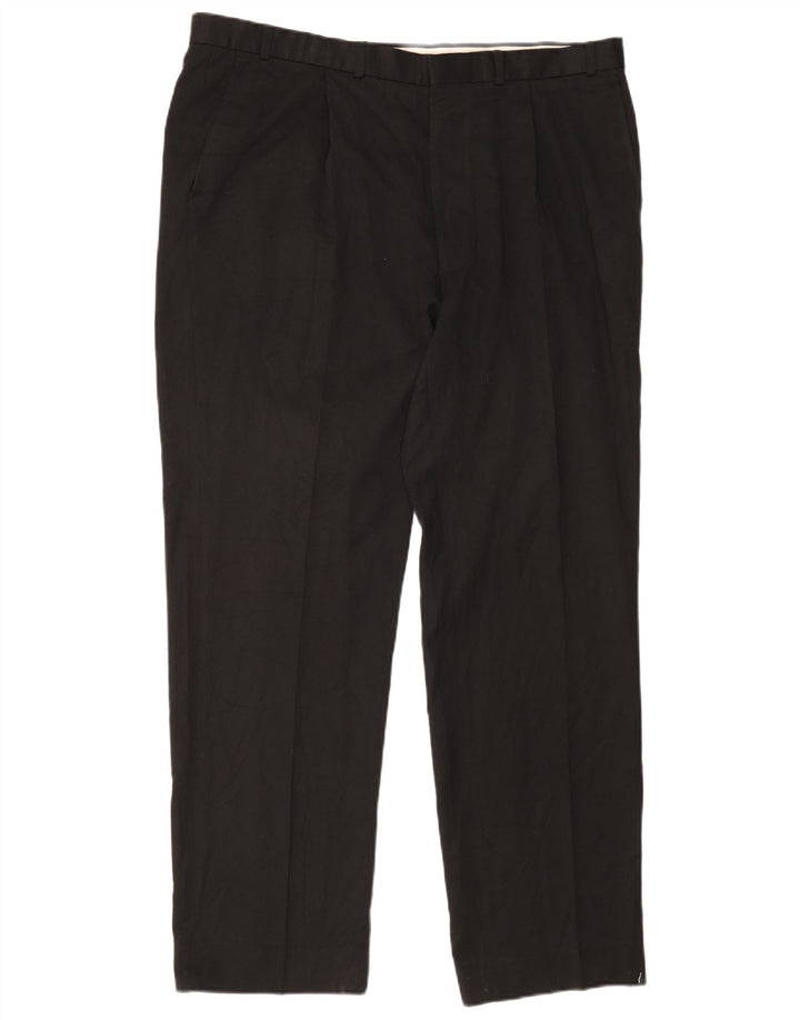 Marks & Spencer Mens Pegged Suit Trousers W42 L33 Black Viscose