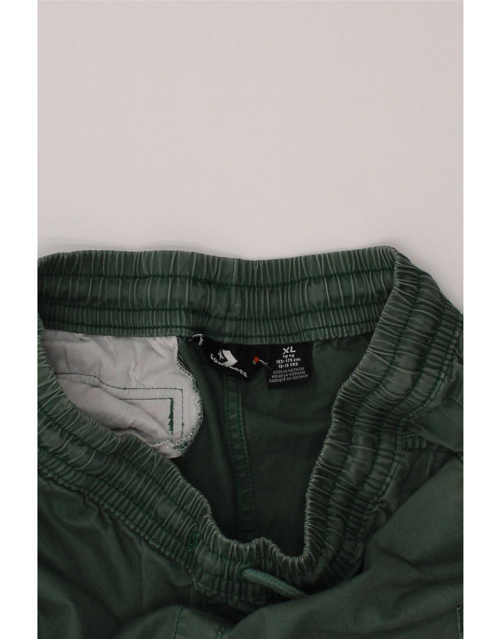 CONVERSE Boys Cargo Shorts 13-14 Years XL W28 Green Cotton