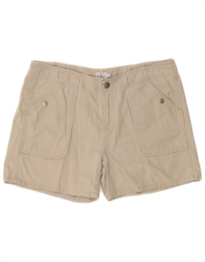 CALVIN KLEIN Womens Shorts US 10 Medium W27  Green Cotton