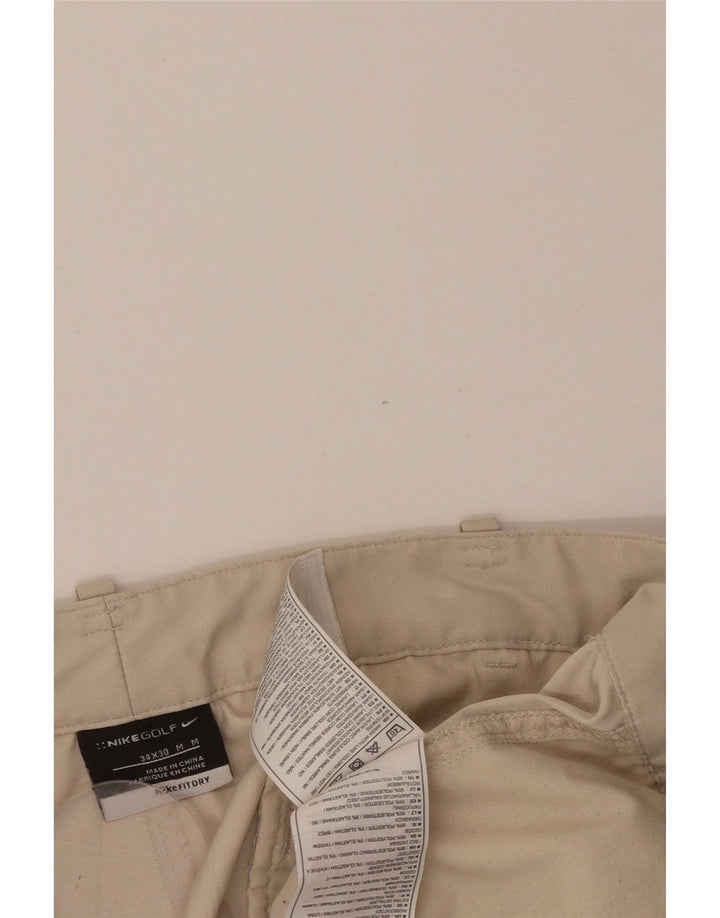NIKE Mens Straight Chino Trousers W34 L30 Beige Polyester