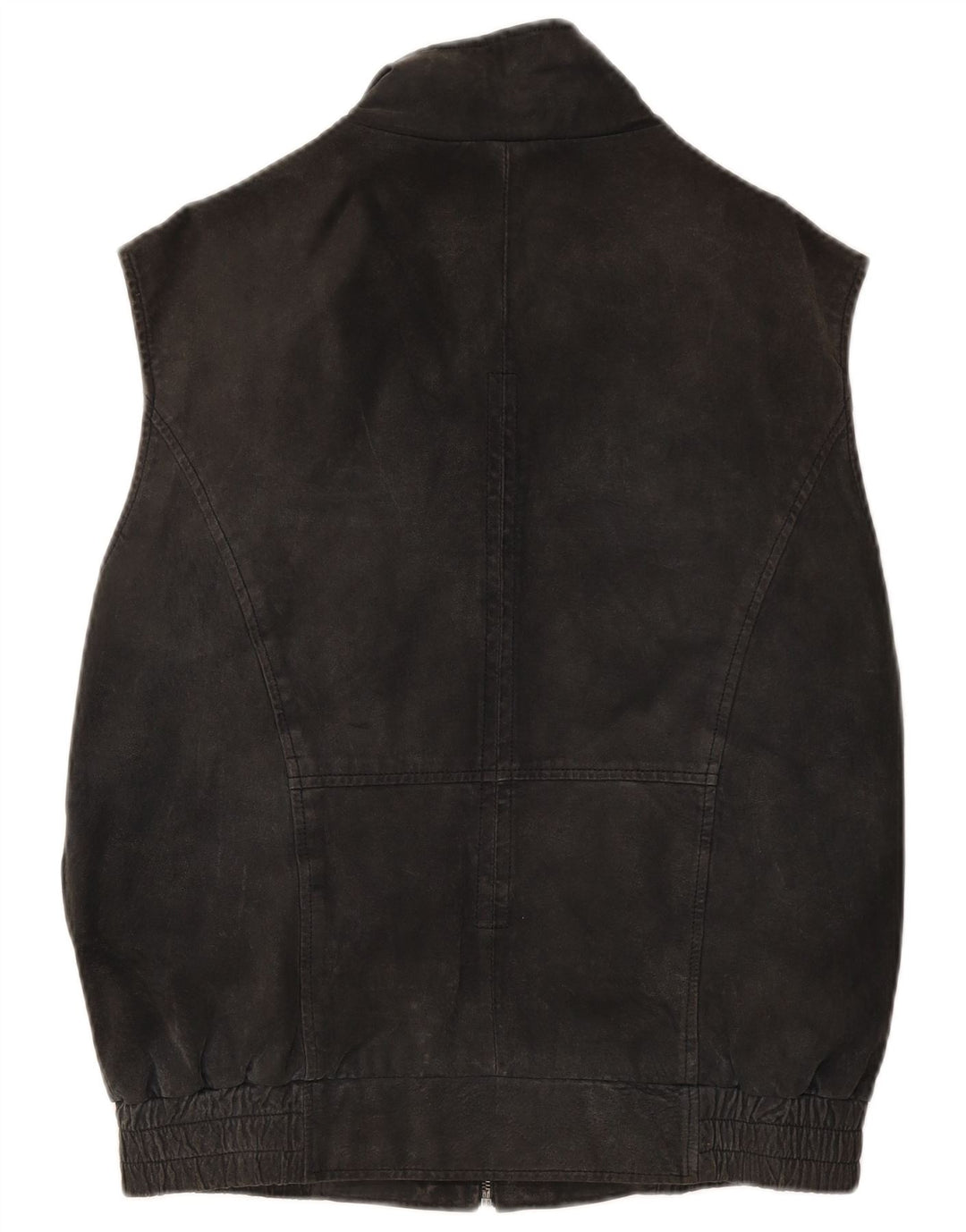 David Moore Mens Leather Gilet IT 50 Large Black