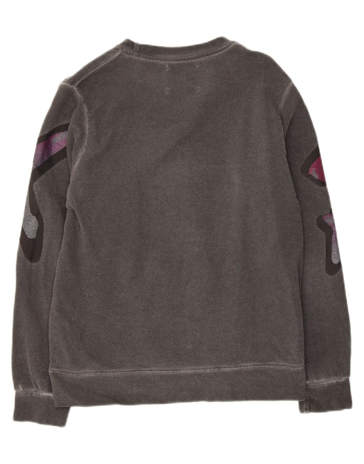 Pyrex Womens Graphic Sweatshirt Jumper UK 10 Small Grey Cotton