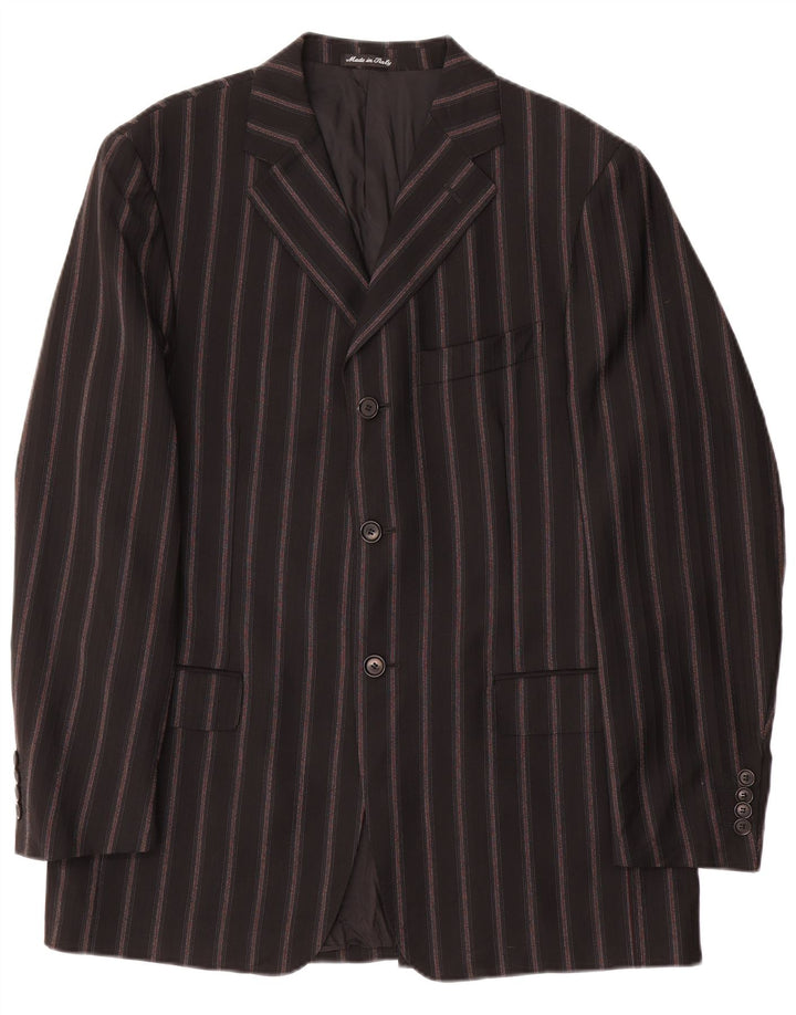 PAL ZILERI Mens 3 Button 2 Piece Suit IT 50 Large W34 L33 Black Striped