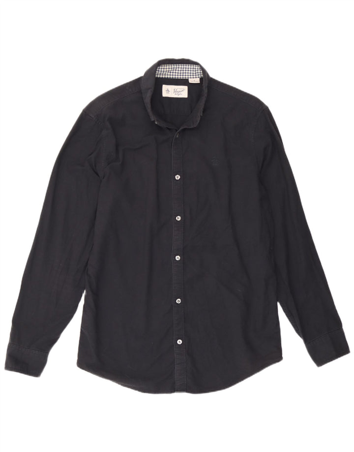 Penguin Mens Shirt Medium Black Cotton