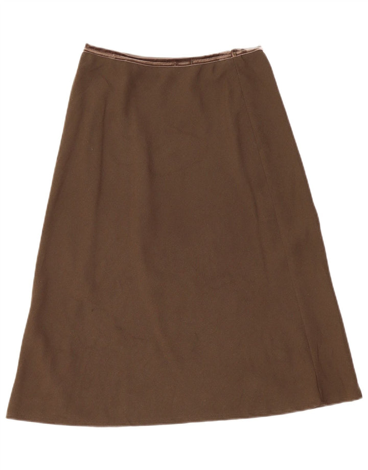 BENETTON Womens Low Waist A-Line Skirt IT 42 Medium W34  Brown Polyester