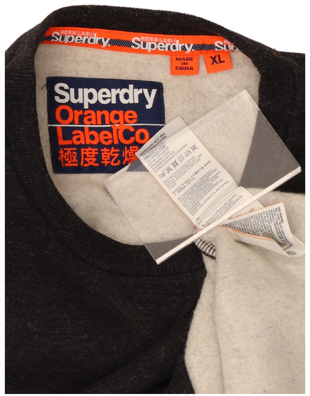 SUPERDRY Mens Sweatshirt Jumper XL Grey Flecked Cotton